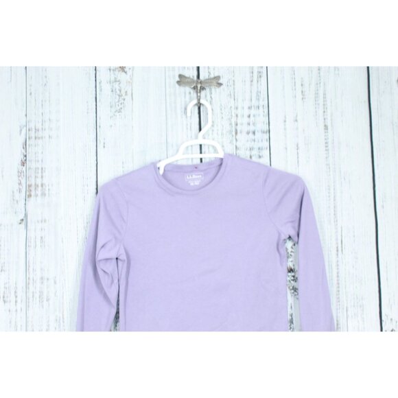 LL Bean Soft Pima Long Sleeve Crewneck Tee Dusty Purple Size XS Pet - Picture 2 of 9